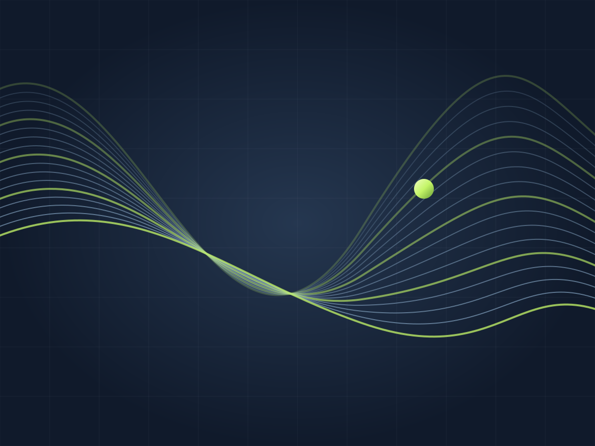 Abstract flowing lines with lime accents